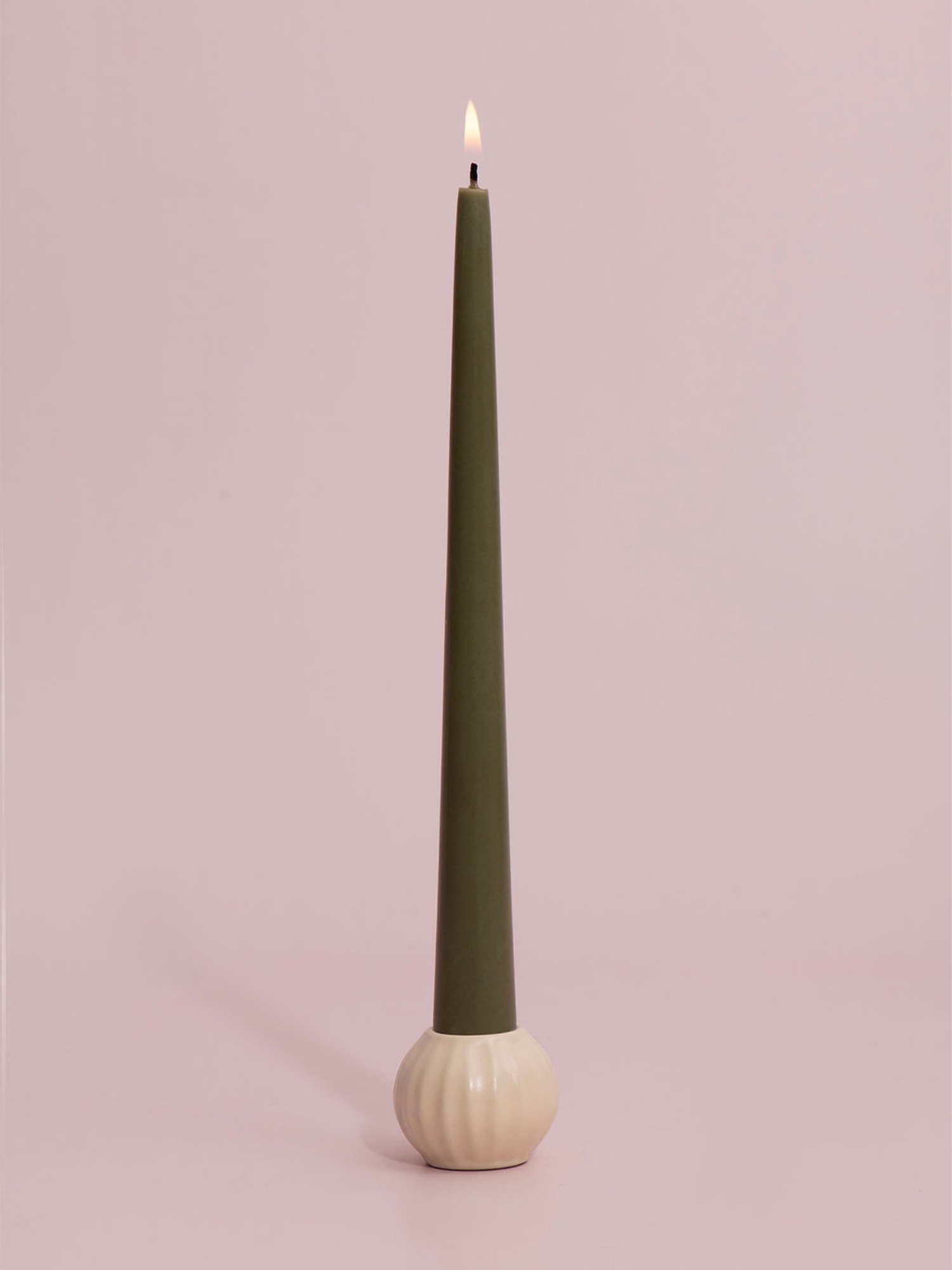 Posey Ceramic 25cm Taper Candle Holder - Medium - Alabaster