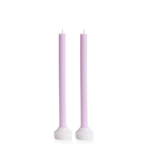 White and Lilac Verona Dyad Dinner Candle, Pack of 2