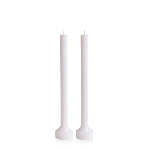 White and White Verona Dyad Dinner Candle, Pack of 2