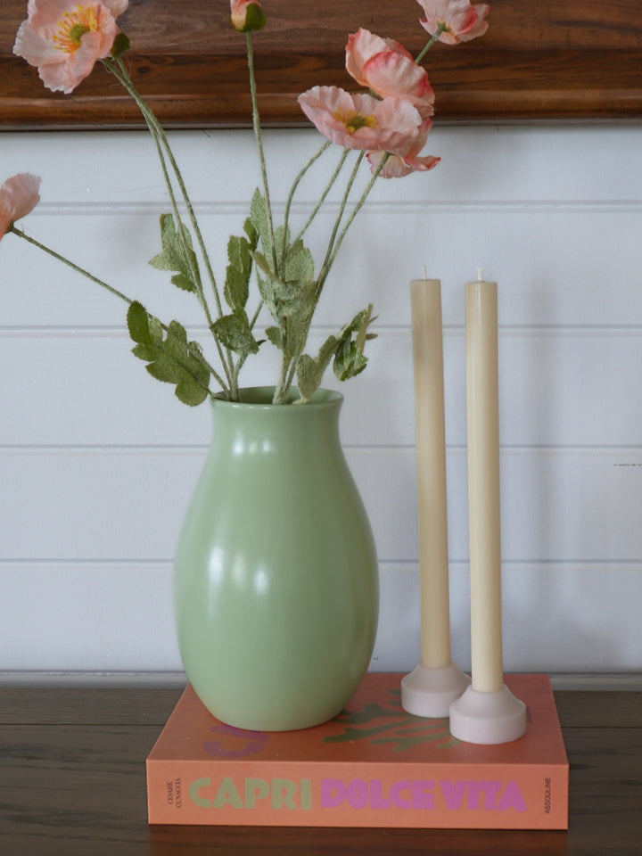 Antique Pink & Creme Verona Dyad Dinner Candles Pack of 2