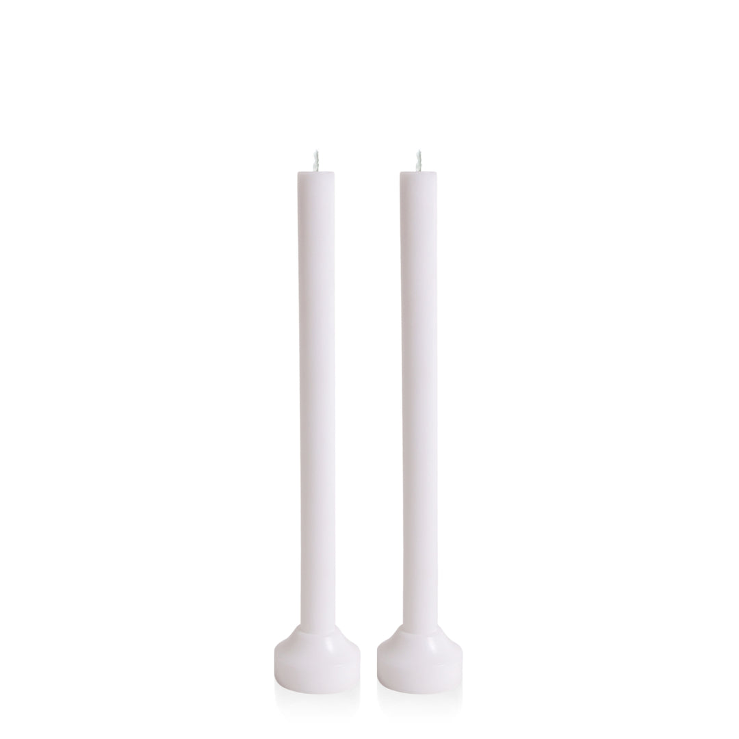 White & White Verona Dyad Dinner Candles Pack of 2