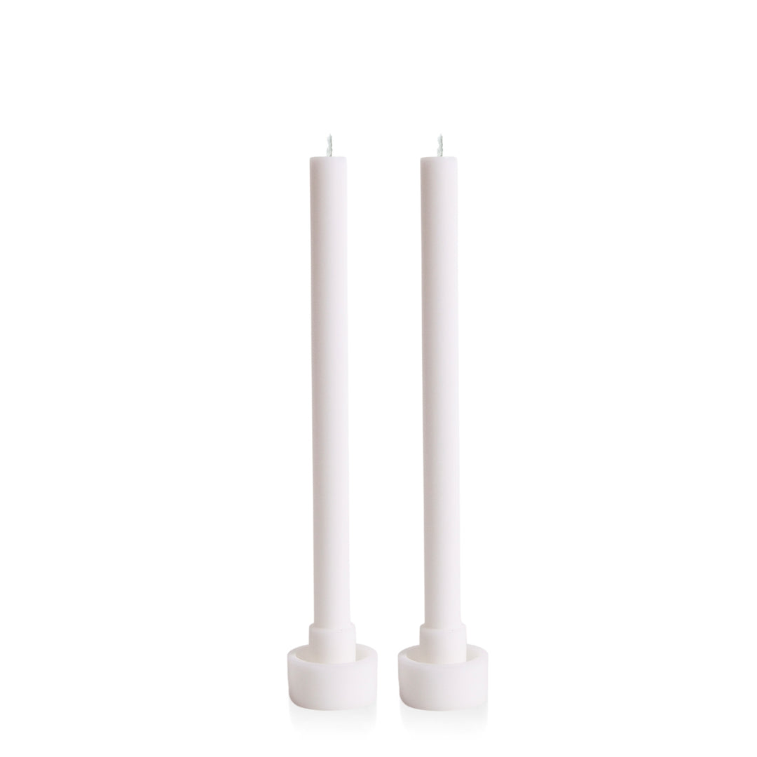 White & White Aydin Dyad Dinner Candles Pack of 2