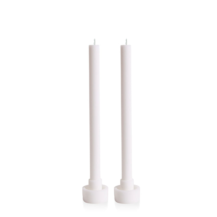 White & White Aydin Dyad Dinner Candles Pack of 2