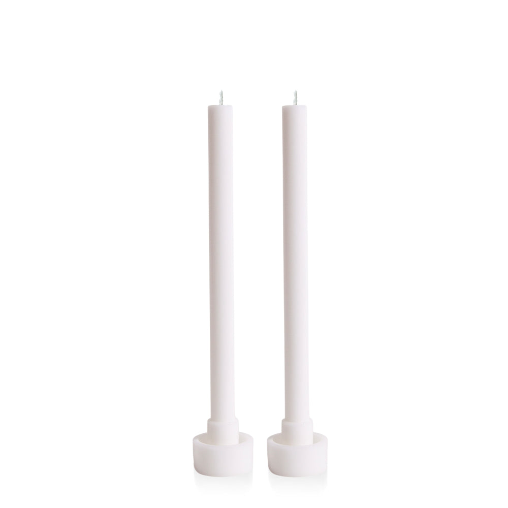 White & White Aydin Dyad Dinner Candles Pack of 2