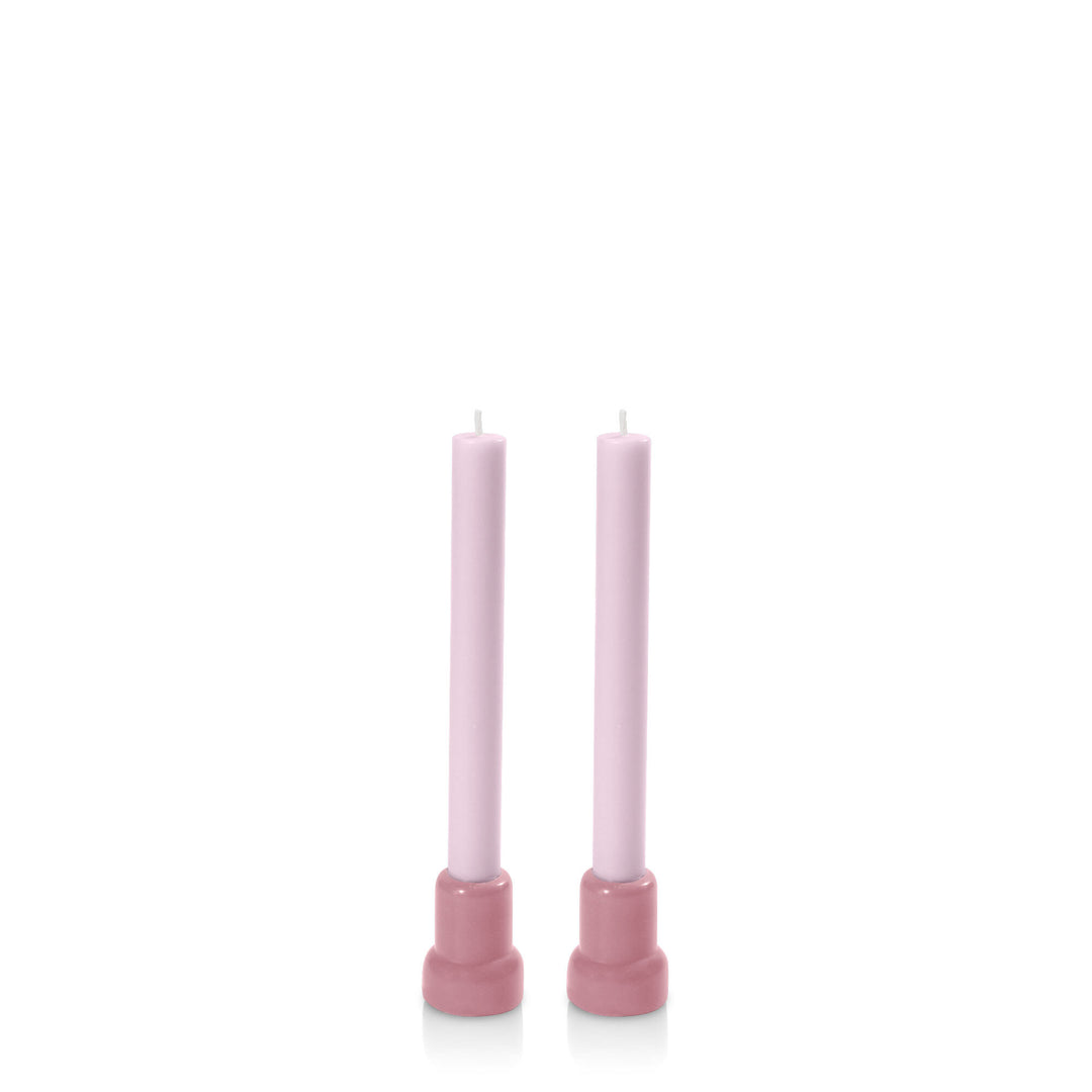 Dusty Pink & Pastel Pink Aspen Dyad Dinner Candles Pack of 2