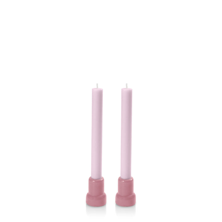 Dusty Pink & Pastel Pink Aspen Dyad Dinner Candles Pack of 2