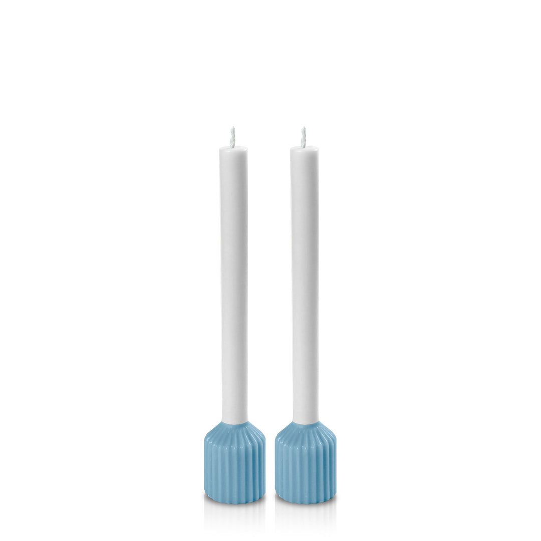 French Blue & White Avignon Dyad Dinner Candles Pack of 2