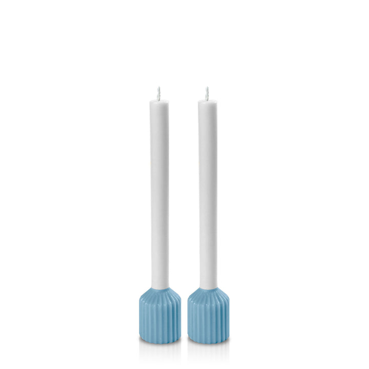 French Blue & White Avignon Dyad Dinner Candles Pack of 2