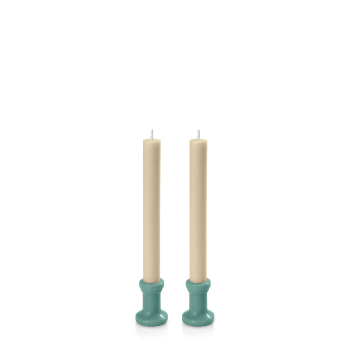 Sage Green & Sandstone Santorini Dyad Dinner Candles Pack of 2