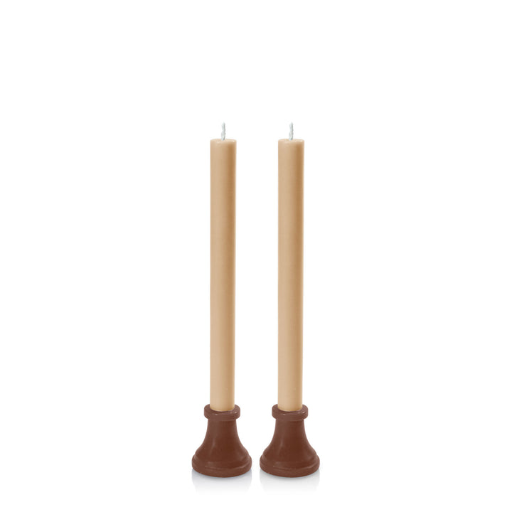 Chocolate & Toffee Portofino Dyad Dinner Candles Pack of 2