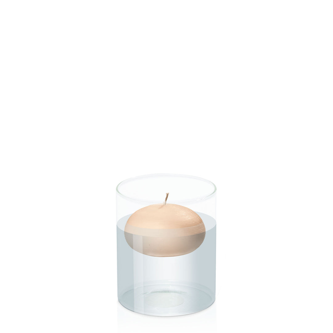 Latte 7.5cm Floating Candle in 10cm x 12cm Glass Pack of 1