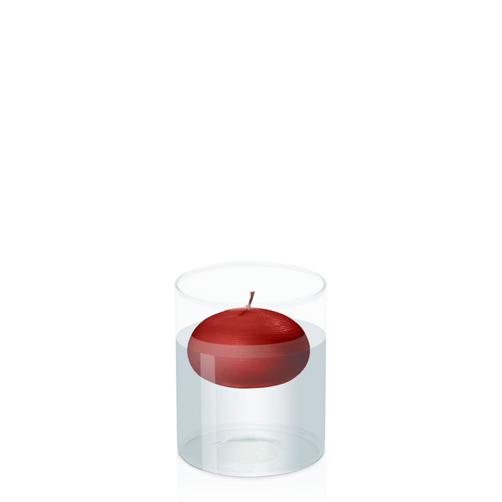 Red 7.5cm Floating Candle in 10cm x 12cm Glass Pack of 1