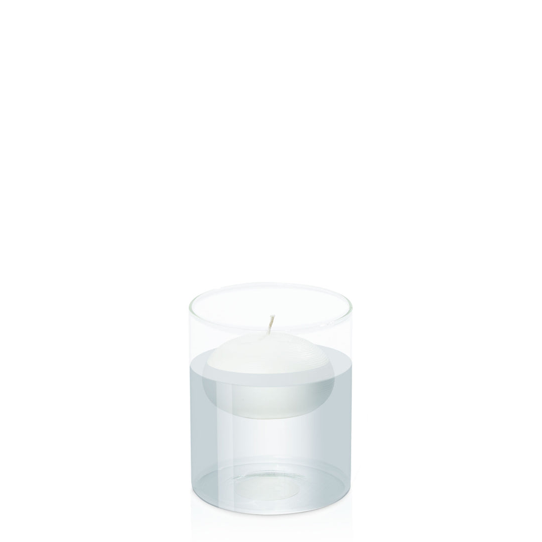 White 7.5cm Floating Candle in 10cm x 12cm Glass Pack of 1