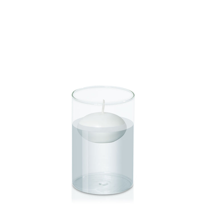 White 8cm Event Floating Candle in 10cm x 15cm Glass Pack of 1