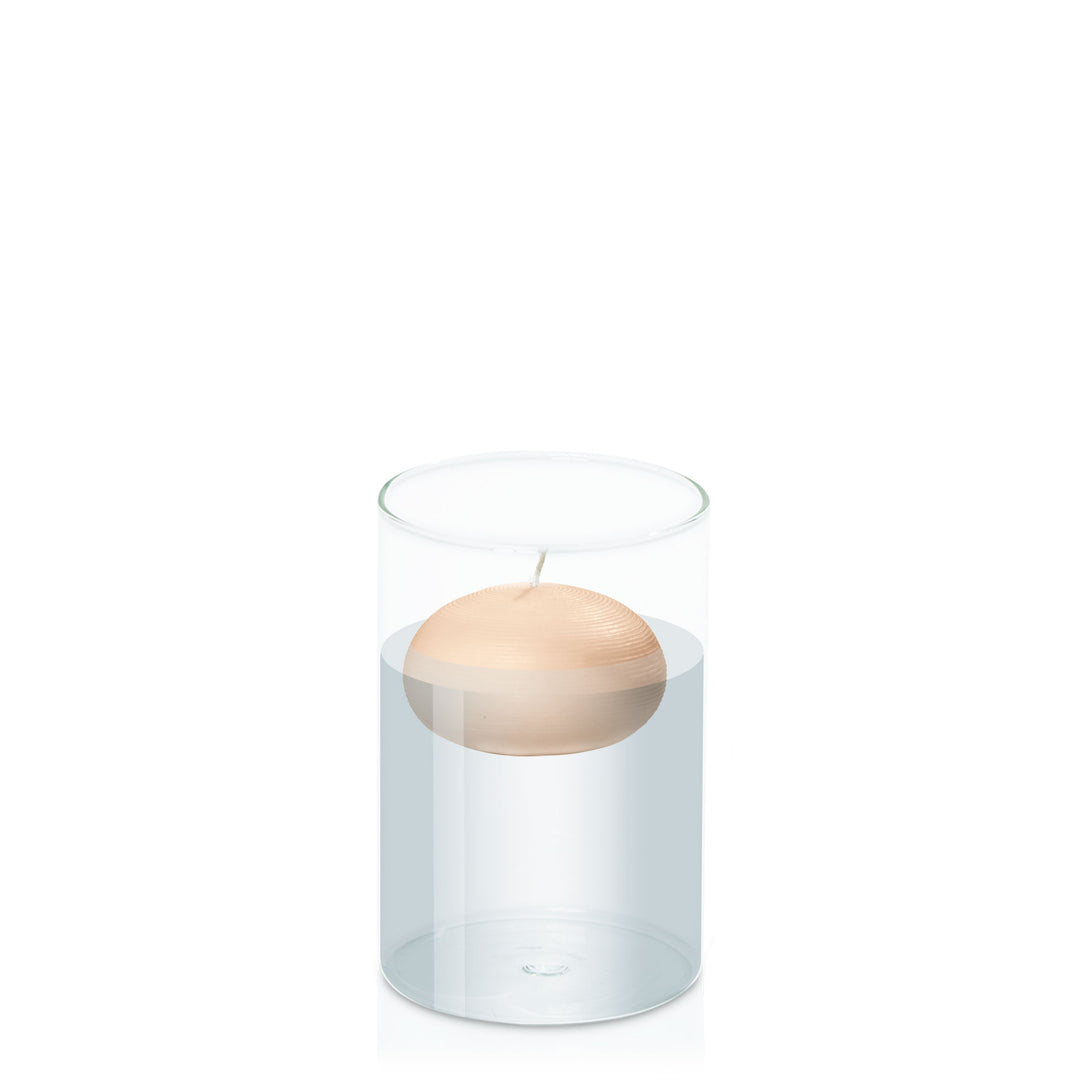 Latte 7.5cm Floating Candle in 10cm x 15cm Glass Pack of 1