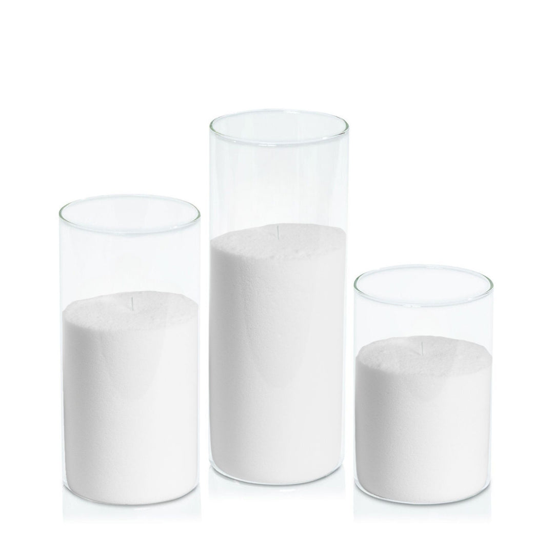 White Pearl Candle Wax in 10cm Glass Set - Med Pack of 1