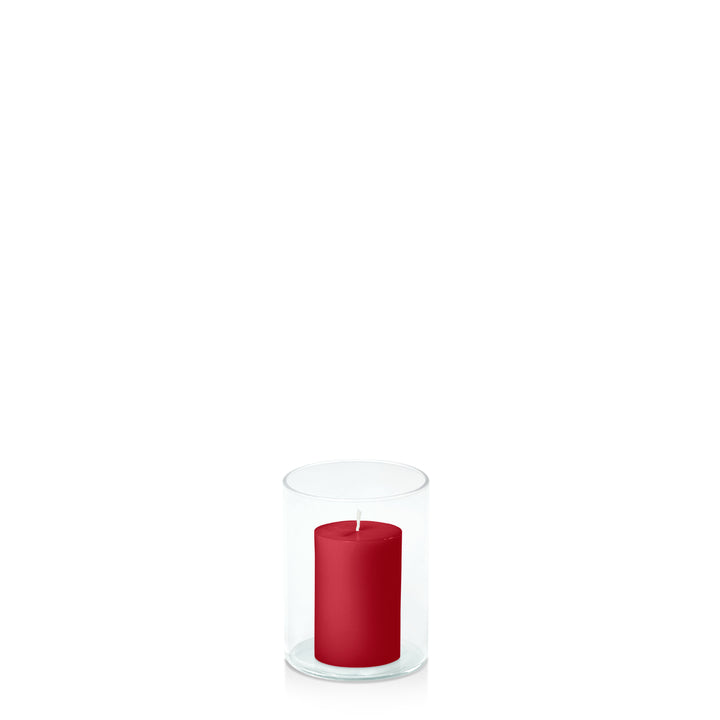 Chilli 5cm x 7.5cm Pillar in 8cm x 10cm Glass Pack of 1