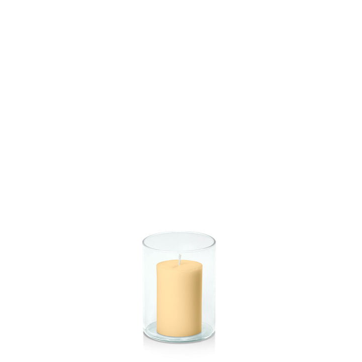 Gold 5cm x 7.5cm Pillar in 8cm x 10cm Glass Pack of 1