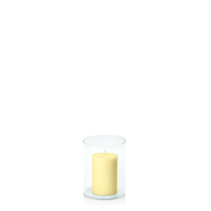 Lemon 5cm x 7.5cm Pillar in 8cm x 10cm Glass Pack of 1