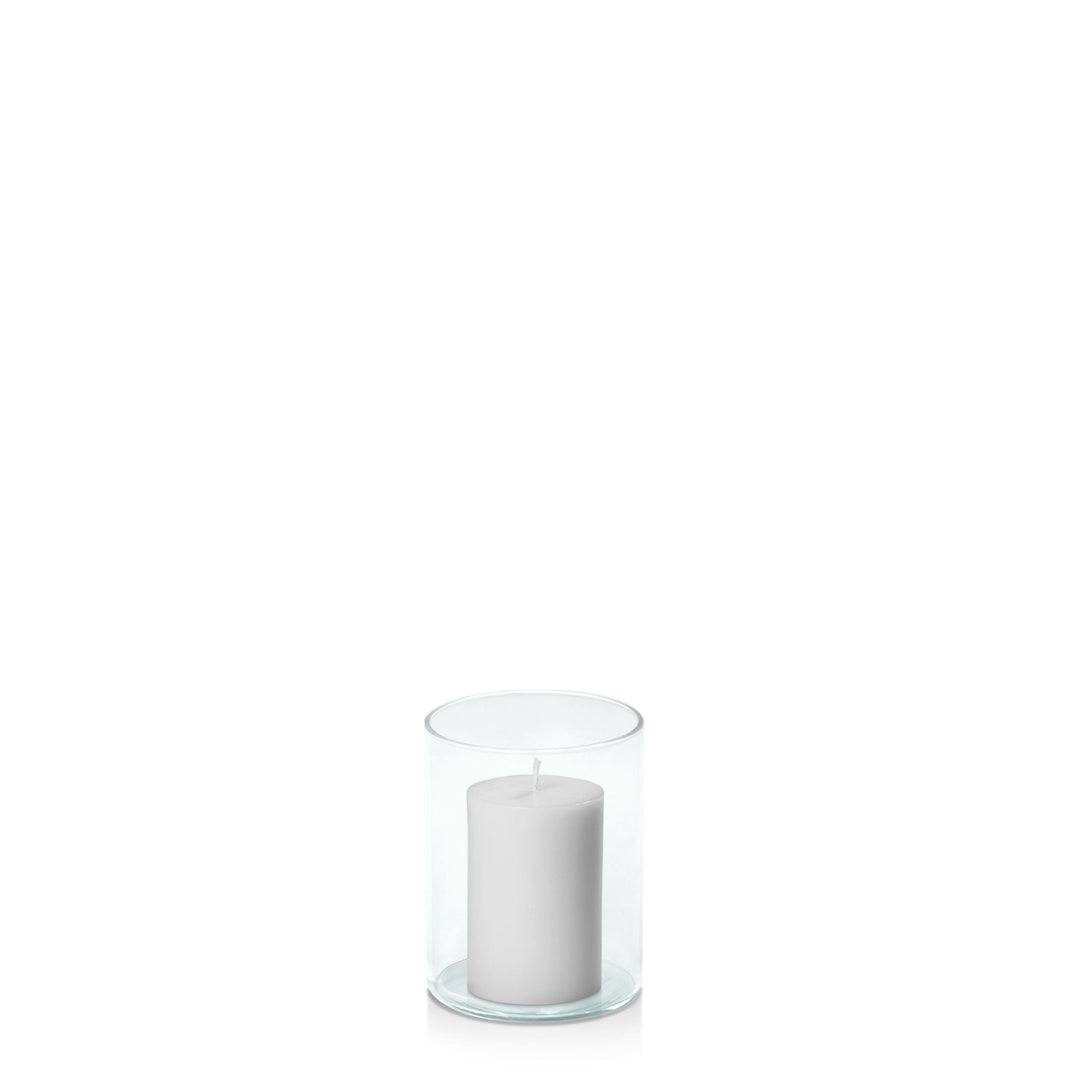 Stone 5cm x 7.5cm Pillar in 8cm x 10cm Glass Pack of 1