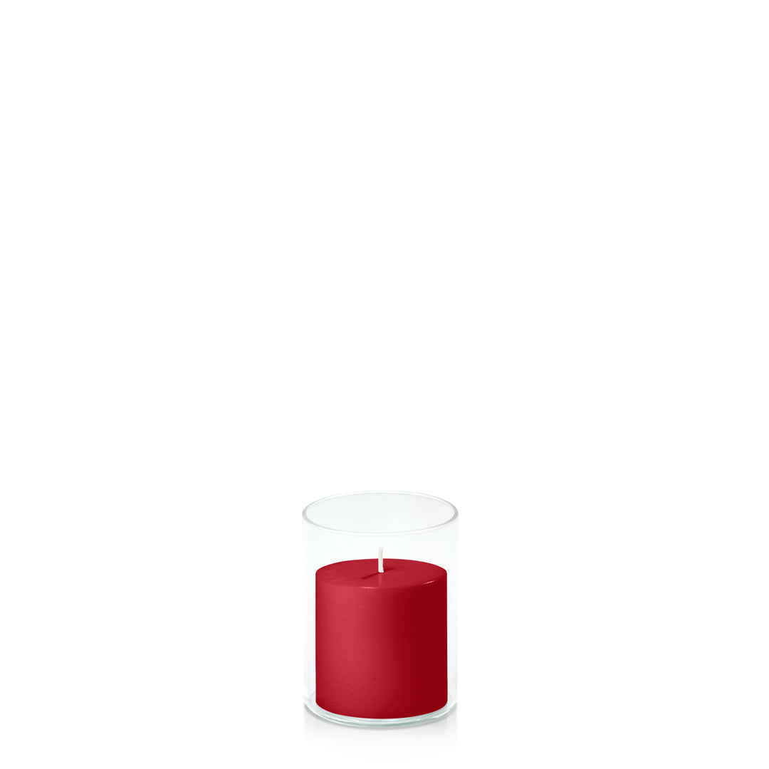 Chilli 7cm x 7cm Pillar in 8cm x 10cm Glass Pack of 1