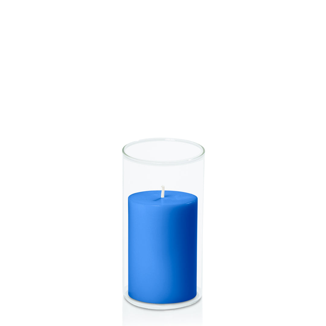 Capri 7cm x 10cm Pillar in 8cm x 15cm Glass Pack of 1