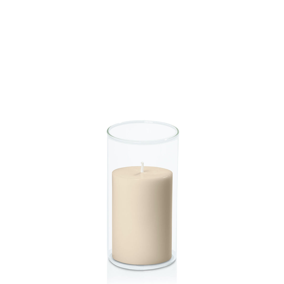 Sandstone 7cm x 10cm Pillar in 8cm x 15cm Glass Pack of 1