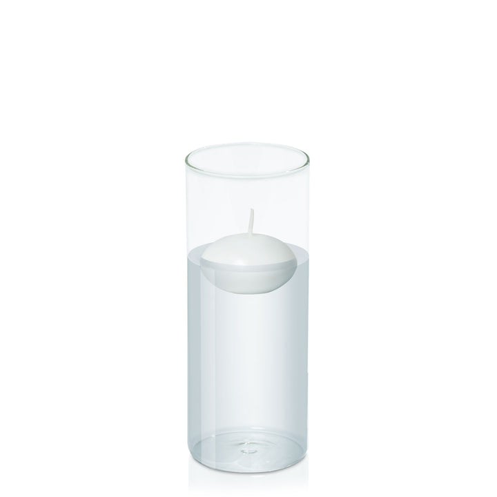 White 6cm Event Floating Candle in 8cm x 20cm Glass Pack of 1