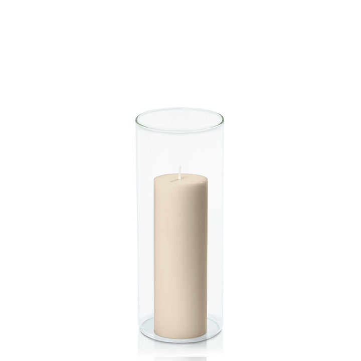 Sandstone 5cm x 15cm Pillar in 8cm x 20cm Glass Pack of 1