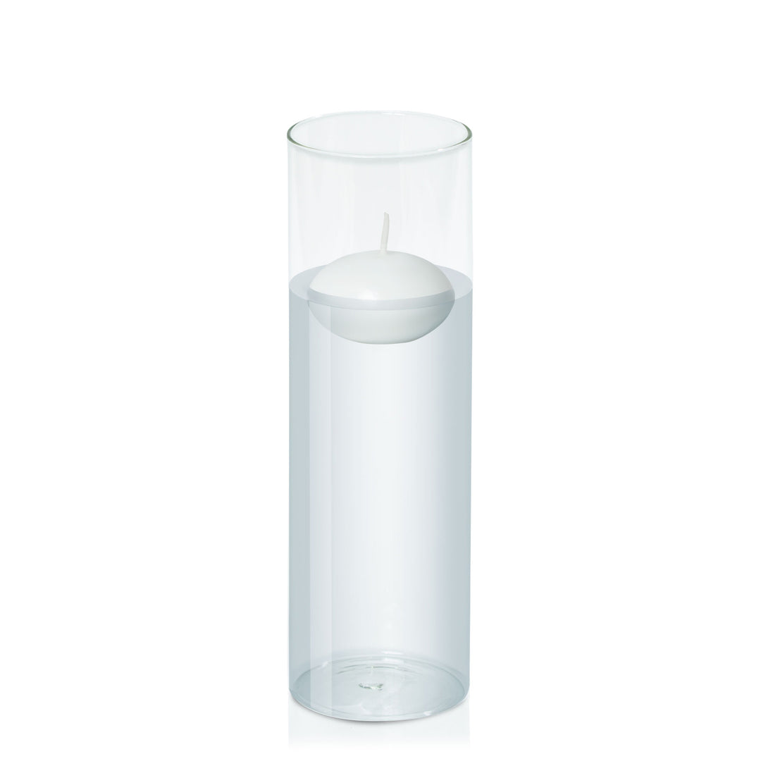 White 6cm Event Floating Candle in 8cm x 25cm Glass Pack of 1