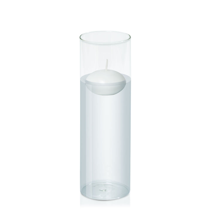 White 6cm Event Floating Candle in 8cm x 25cm Glass Pack of 1