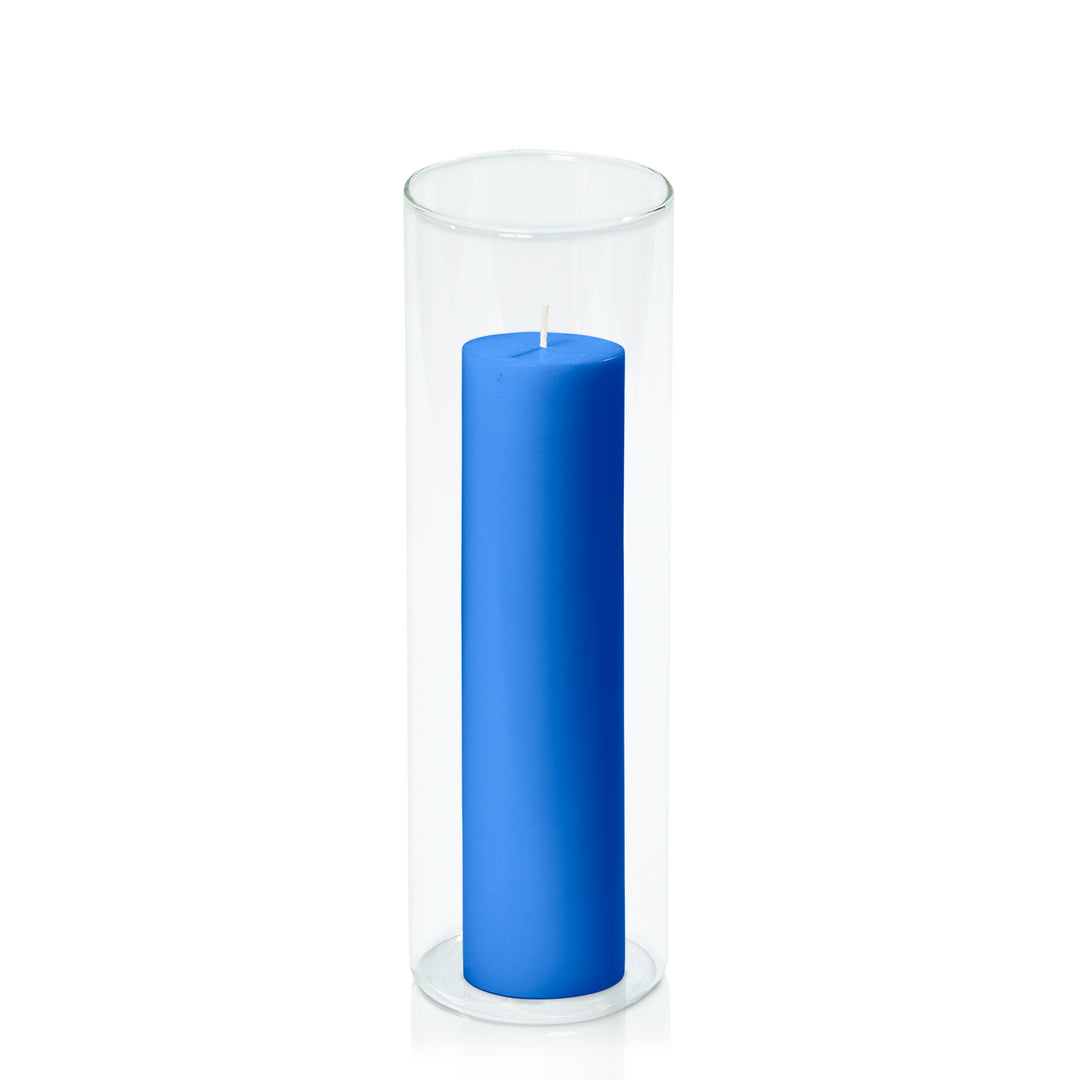 Capri 5cm x 20cm Pillar in 8cm x 25cm Glass Pack of 1