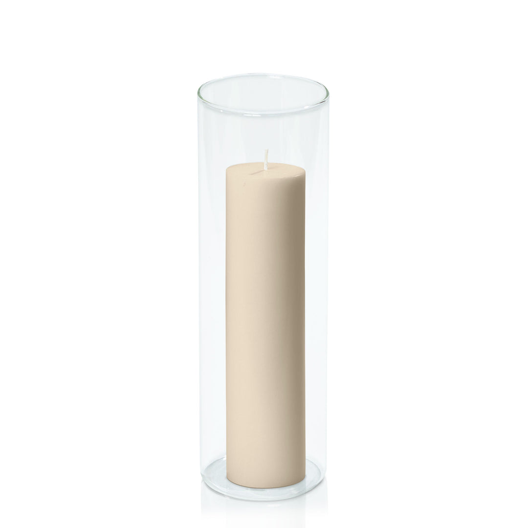 Sandstone 5cm x 20cm Pillar in 8cm x 25cm Glass Pack of 1