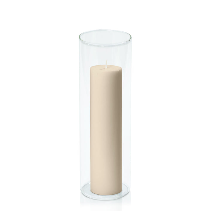 Sandstone 5cm x 20cm Pillar in 8cm x 25cm Glass Pack of 1