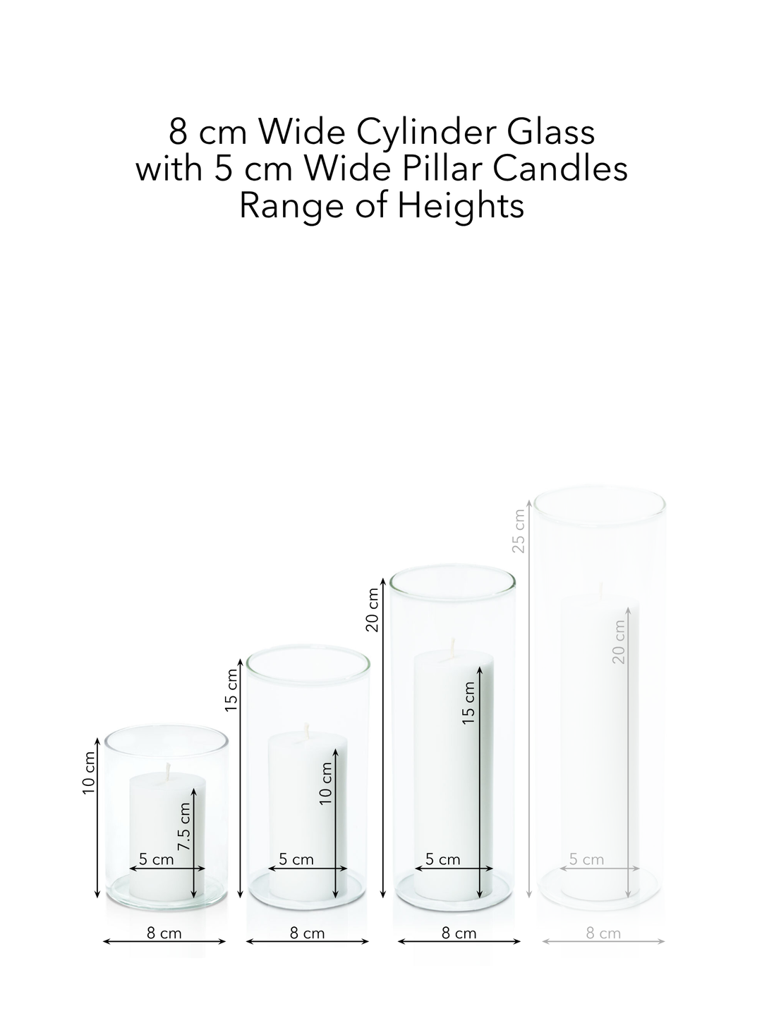 Chilli 5cm Pillar in 8cm Glass Set - Sm Pack of 1