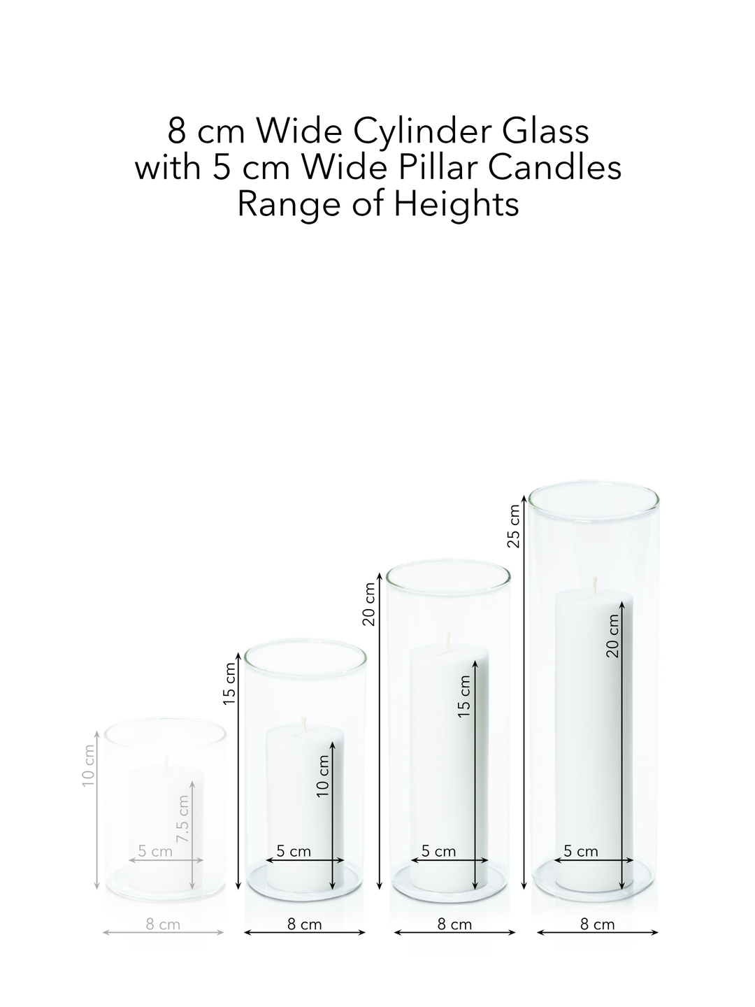 Scarlet 5cm Pillar in 8cm Glass Set - Med Pack of 1