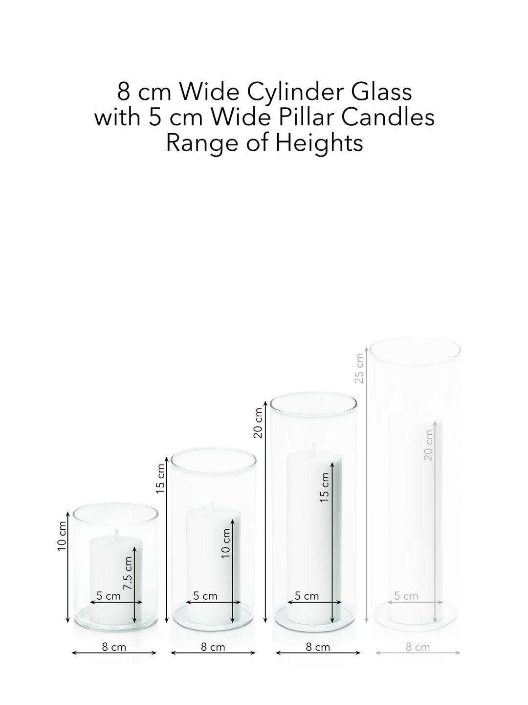 Scarlet 5cm Pillar in 8cm Glass Set - Sm Pack of 1