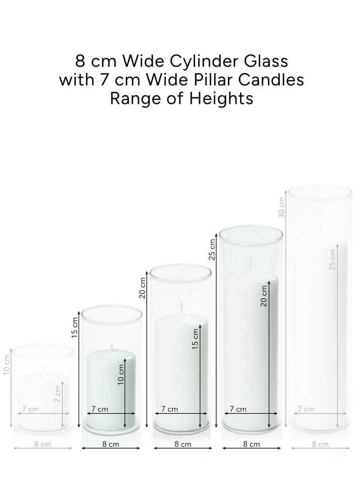 Chilli 7cm Pillar in 8cm Glass Set - Med Pack of 1