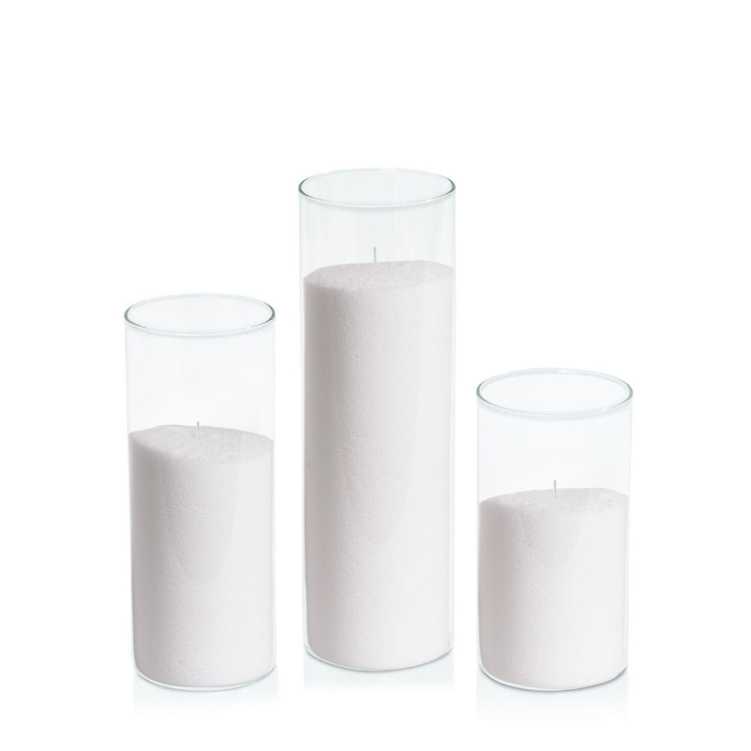 White Pearl Candle Wax in 8cm Glass Set - Med Pack of 1