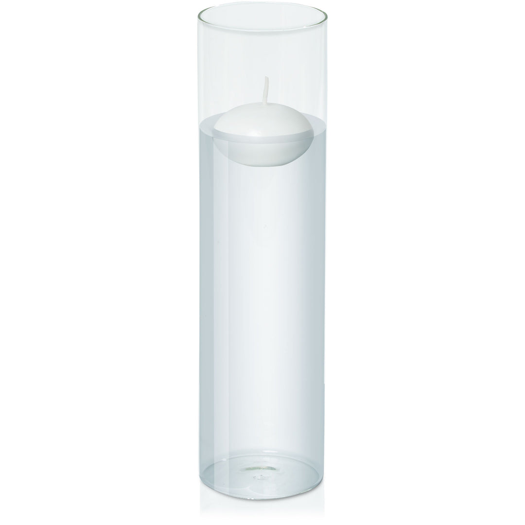 White 6cm Event Floating Candle in 8cm x 30cm Glass Pack of 1