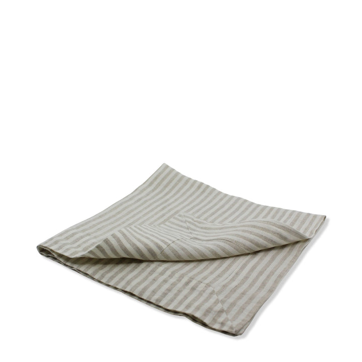 Natural Stripe 50cm x 50cm French Linen Napkins Pack of 4