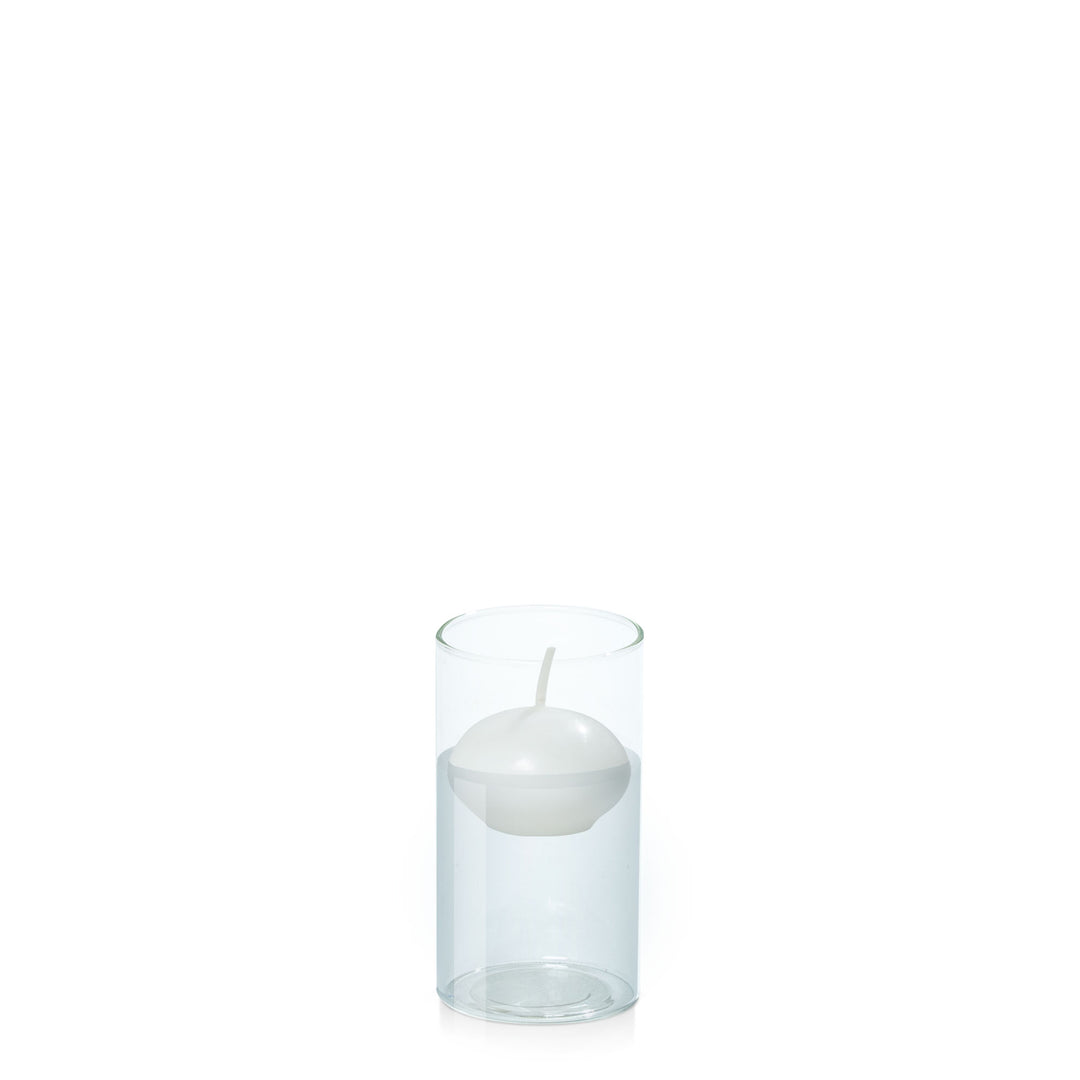 White 4cm Event Floating Candle in 5.8cm x 12cm Glass Pack of 1