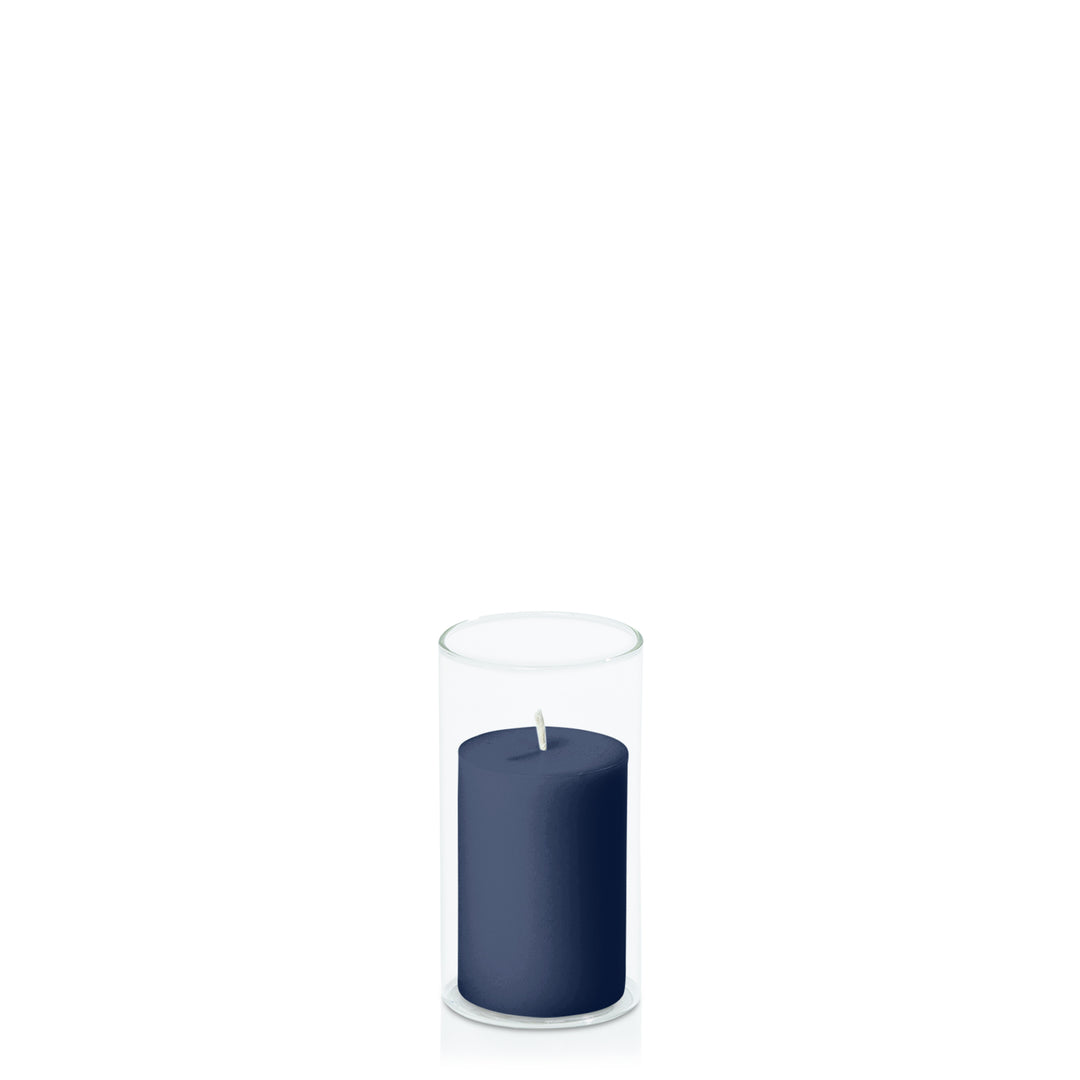 Sapphire 5cm x 7.5cm Pillar in 5.8cm x 12cm Glass Pack of 1