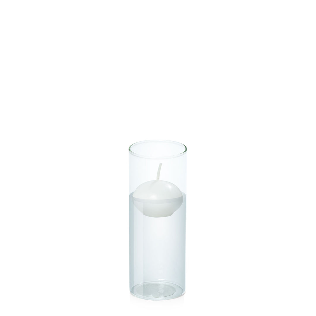 White 4cm Event Floating Candle in 5.8cm x 15cm Glass Pack of 1