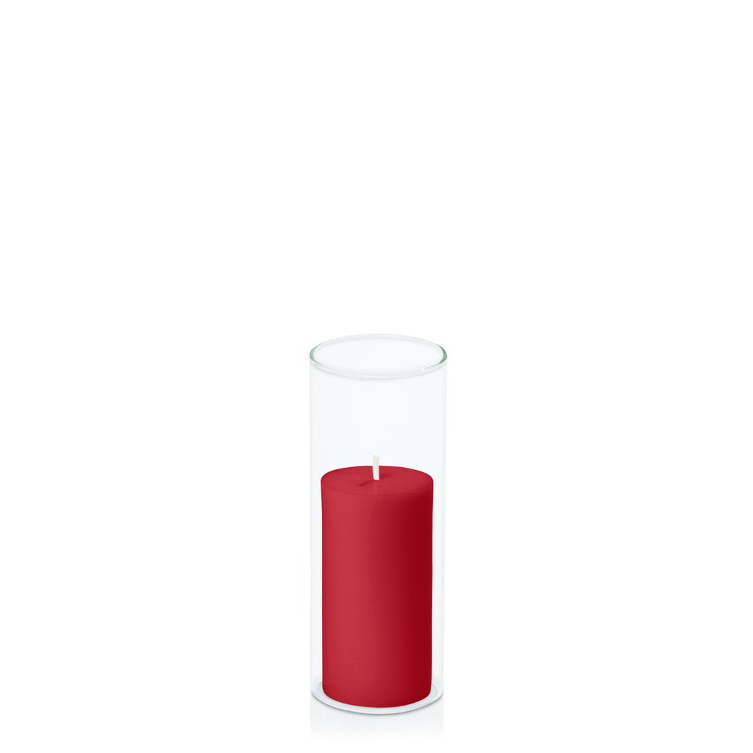 Chilli 5cm x 10cm Pillar in 5.8cm x 15cm Glass Pack of 1