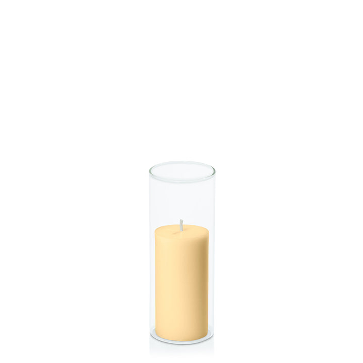 Gold 5cm x 10cm Pillar in 5.8cm x 15cm Glass Pack of 1