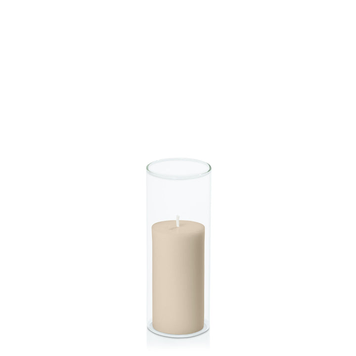 Sandstone 5cm x 10cm Pillar in 5.8cm x 15cm Glass Pack of 1