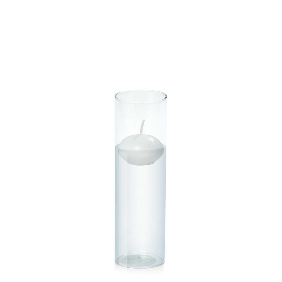 White 4cm Event Floating Candle in 5.8cm x 20cm Glass Pack of 1