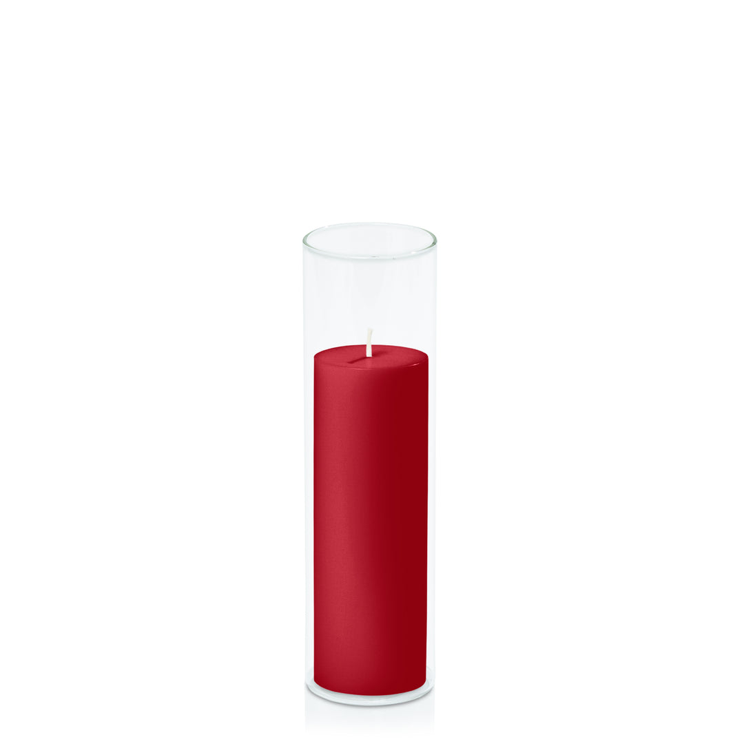 Chilli 5cm x 15cm Pillar in 5.8cm x 20cm Glass Pack of 1