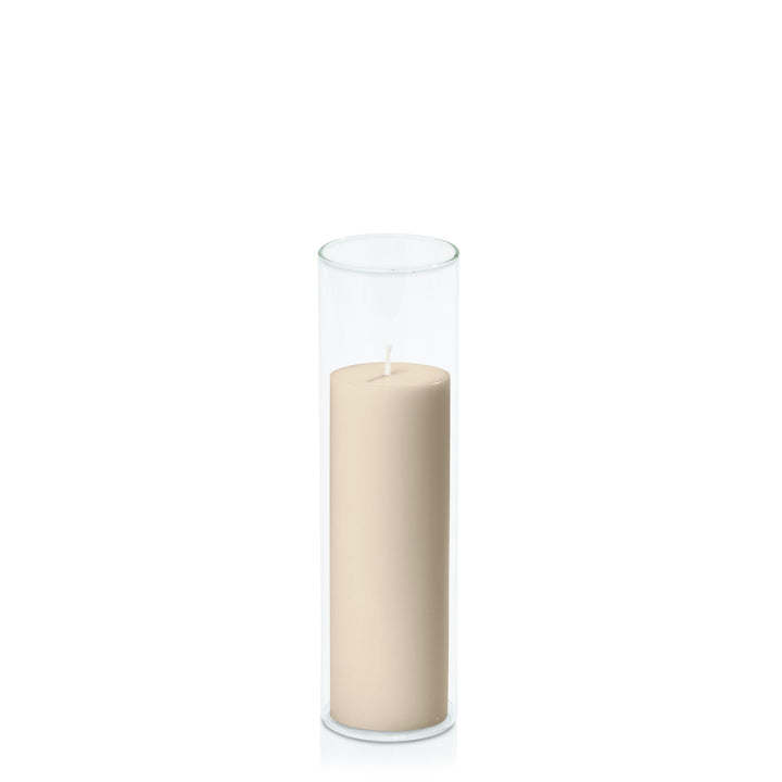 Sandstone 5cm x 15cm Pillar in 5.8cm x 20cm Glass Pack of 1